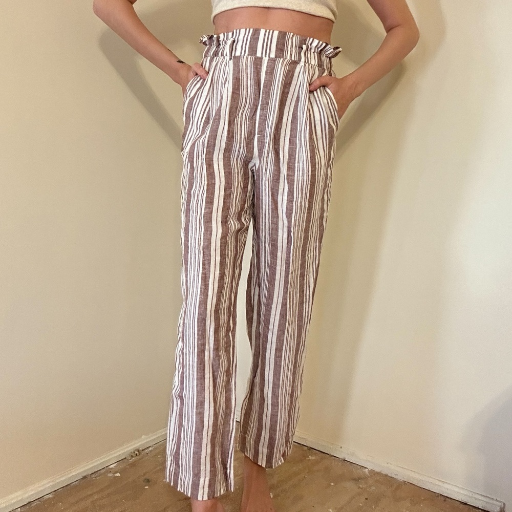 Lemlem Mauve and White Striped Pants